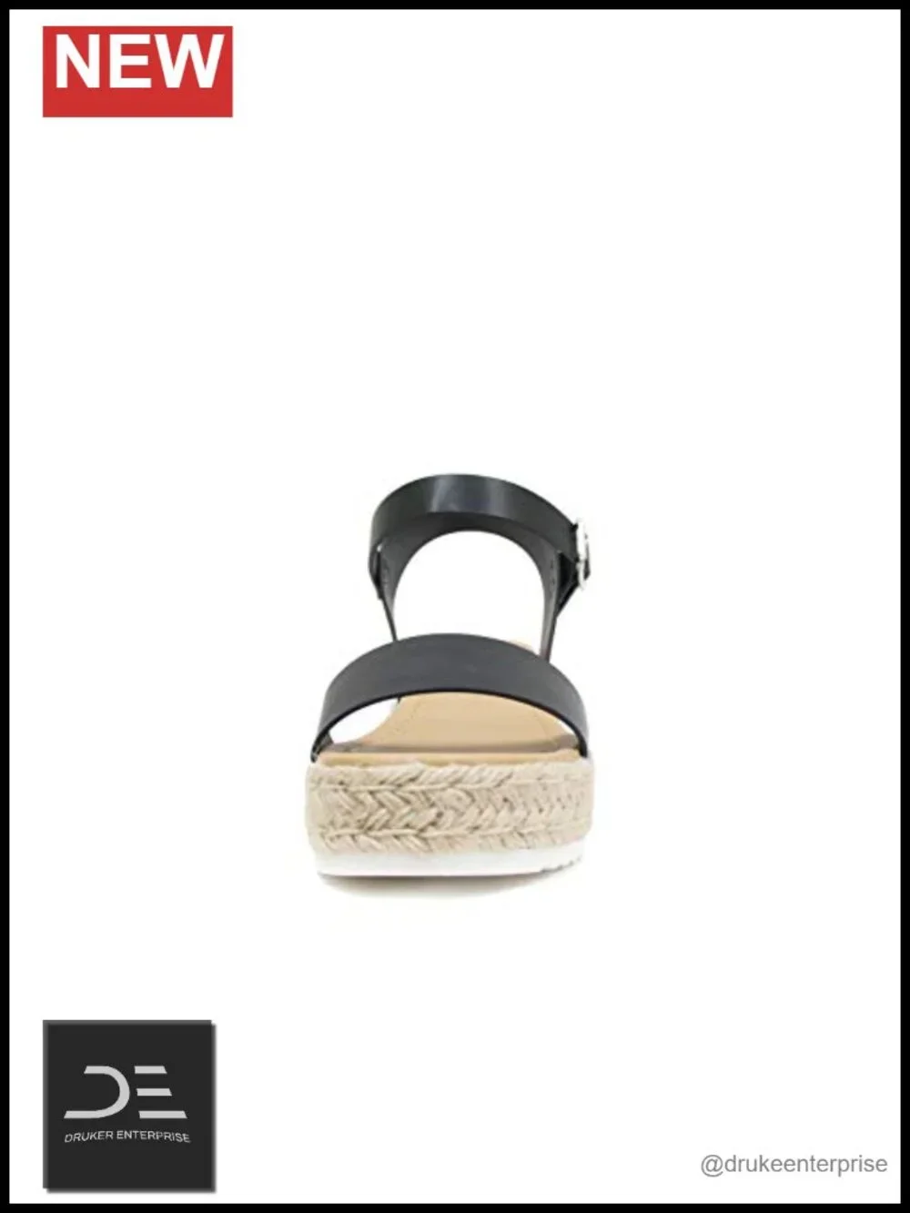 Women Open Toe Ankle Strap Platform Espadrille Wedge Sandal